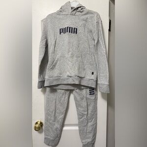 Puma Kids Gray Hoodie & Sweatpants Matching Set